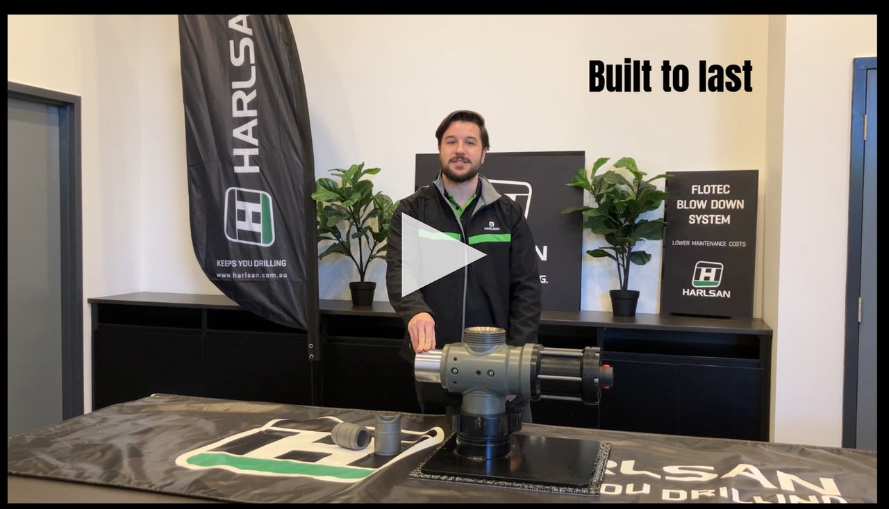 Learn more about how Harlsan's Flotec blow down can improve your RC drilling operations and improve sample purity.